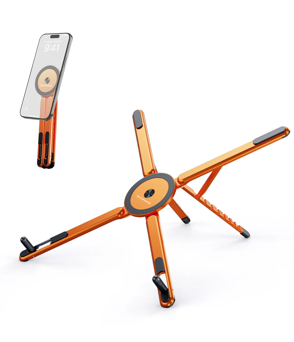 Foldable 360° Adjustable Magnetic Aluminum Alloy HaloStand - Cosmic Orange