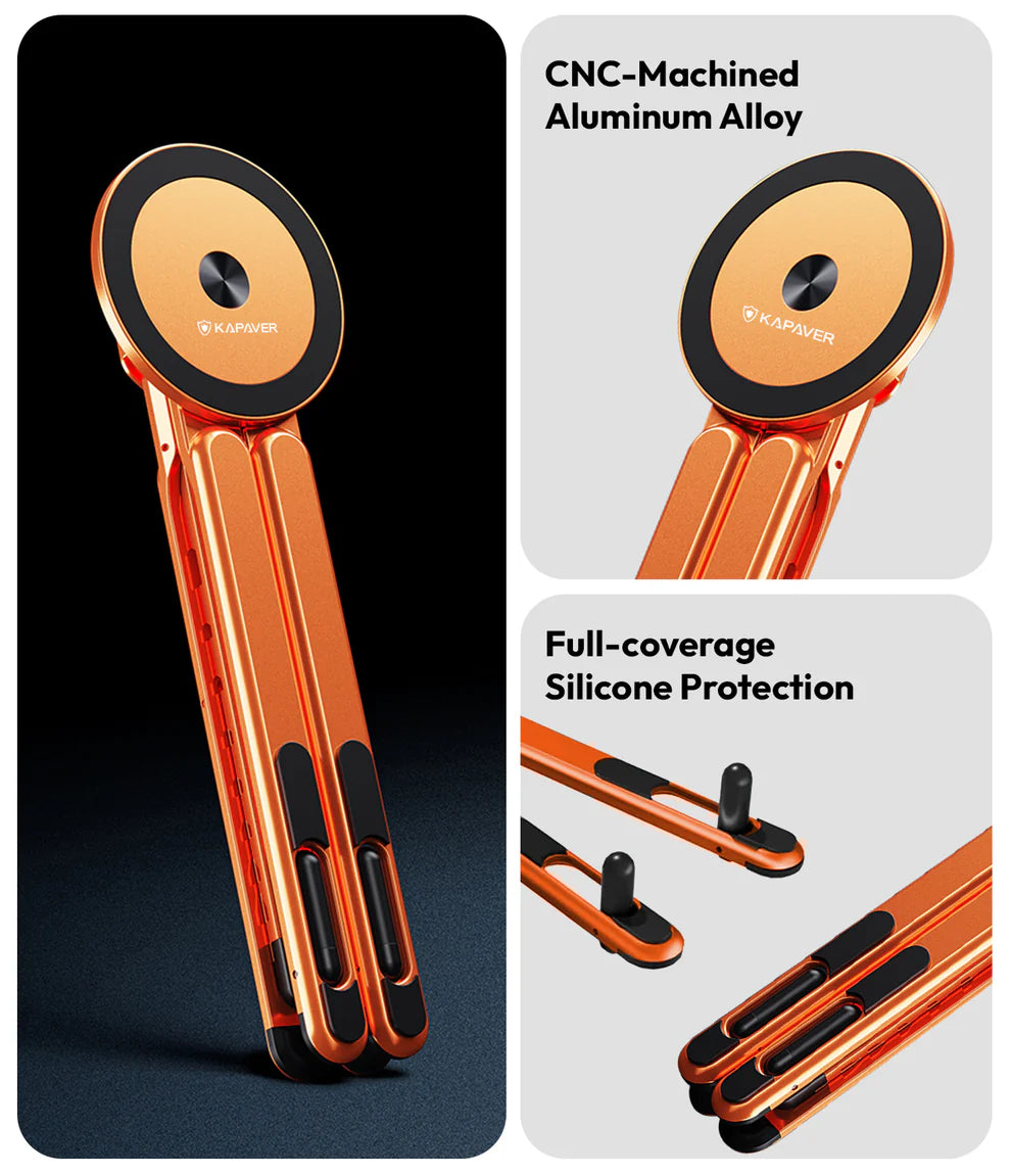 Foldable 360° Adjustable Magnetic Aluminum Alloy HaloStand - Cosmic Orange