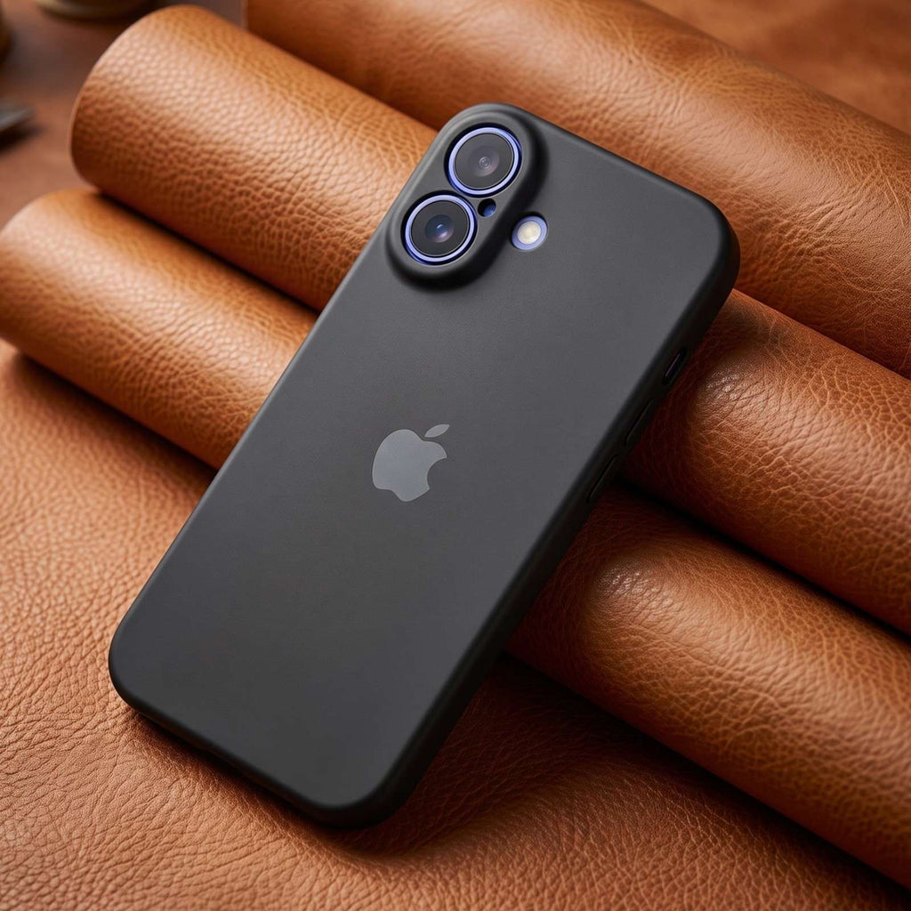Black Original Camera Safe Silicone Case for Apple iPhone 16