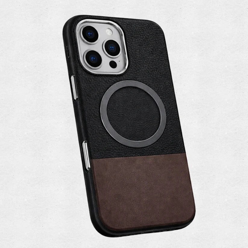 Magnetic Compatible Leather Texture Shockproof Case