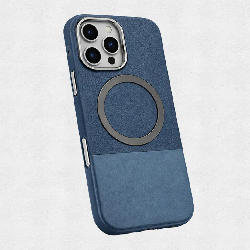 Magnetic Compatible Leather Texture Shockproof Case
