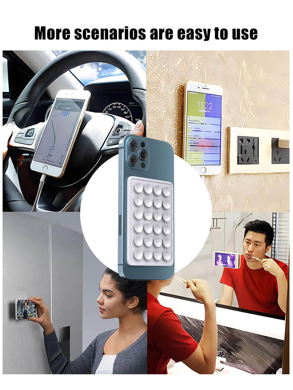 Silicone Sticky Grip Phone Holder (Multicolor)