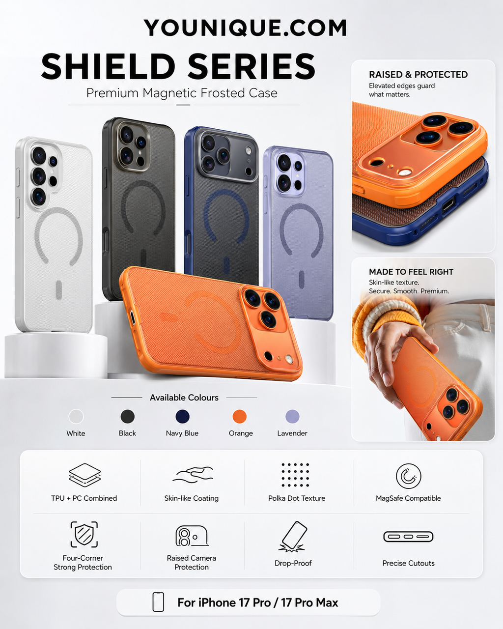 Shield Series Premium MagSafe Frosted Case