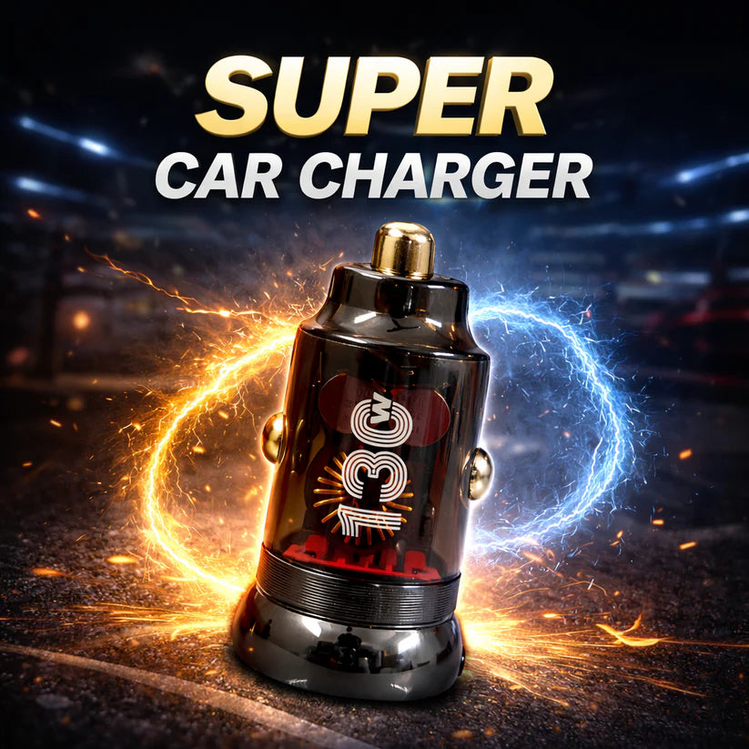 130W Super Fast Car Charger with 4-in-1 Fast Charging Cable