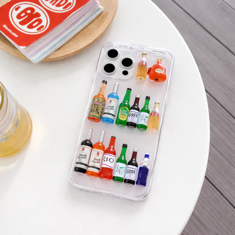 3D Mini Bottle Transparent Shockproof iPhone Case