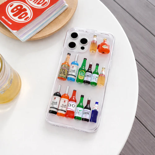 3D Mini Bottle Transparent Shockproof iPhone Case