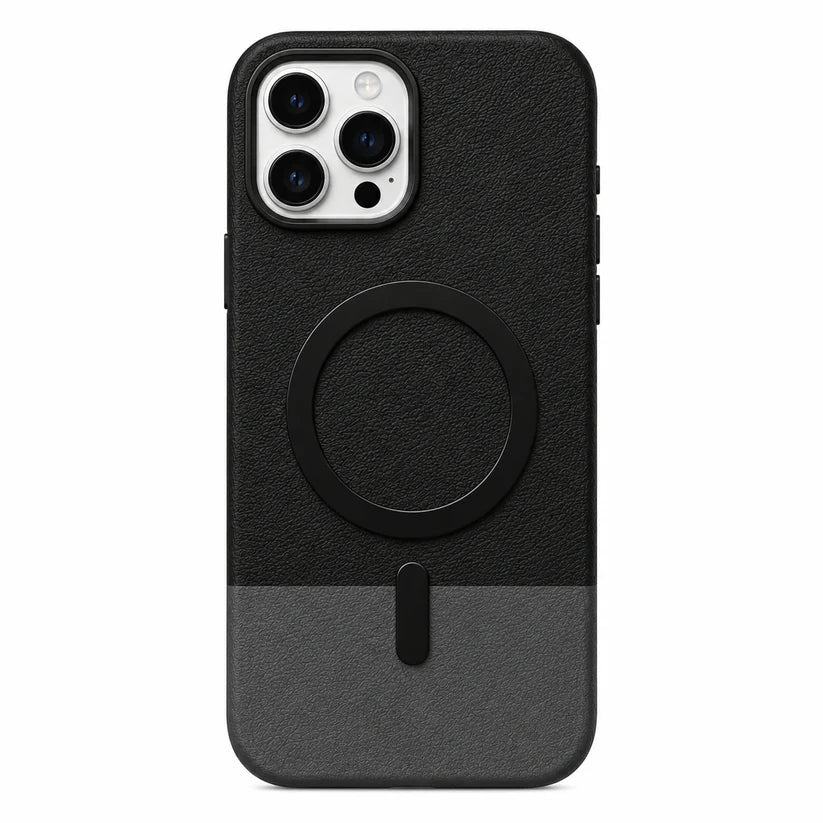 Magnetic Compatible Leather Texture Shockproof Case