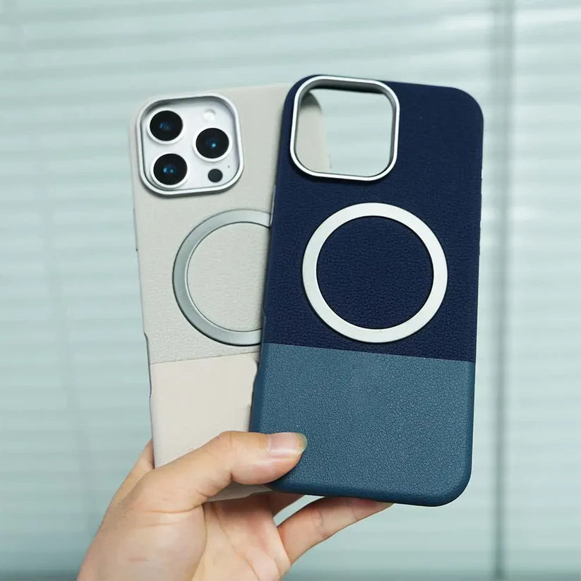 Magnetic Compatible Leather Texture Shockproof Case