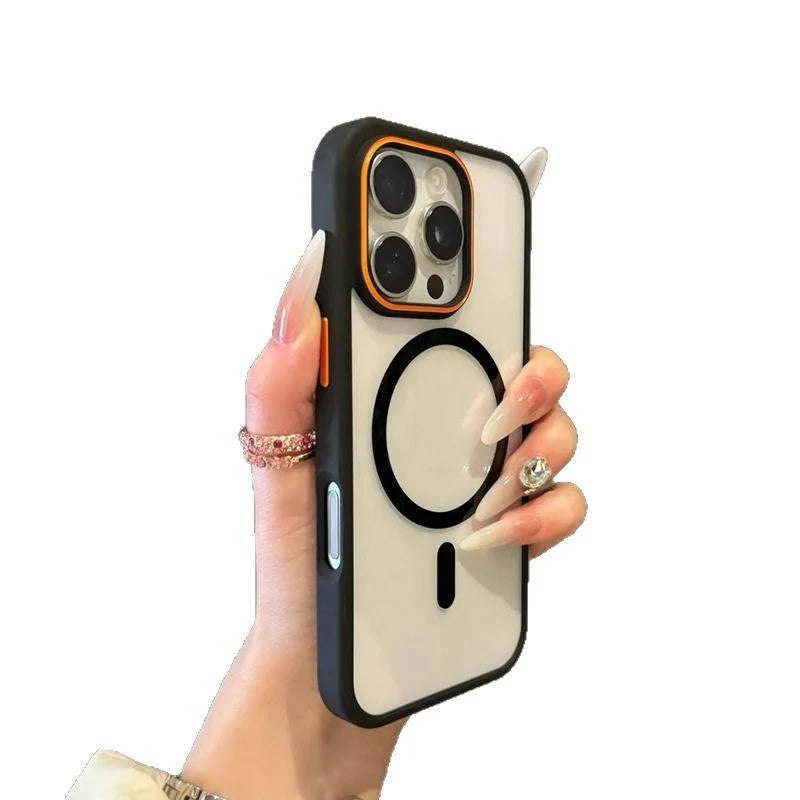 Clear Magnetic MagSafe Case with Colored Bumpers