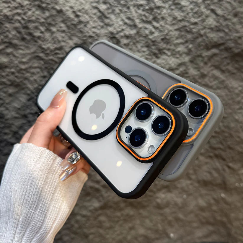 Clear Magnetic MagSafe Case with Colored Bumpers