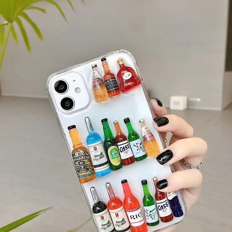 3D Mini Bottle Transparent Shockproof iPhone Case