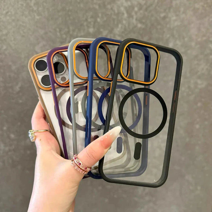 Clear Magnetic MagSafe Case with Colored Bumpers