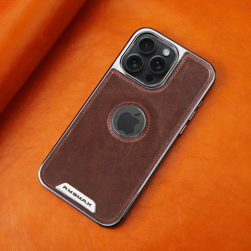 Puloka Electroplated TPU Leather Back Case for iPhone