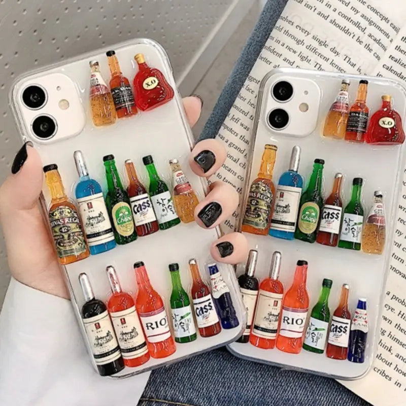 3D Mini Bottle Transparent Shockproof iPhone Case