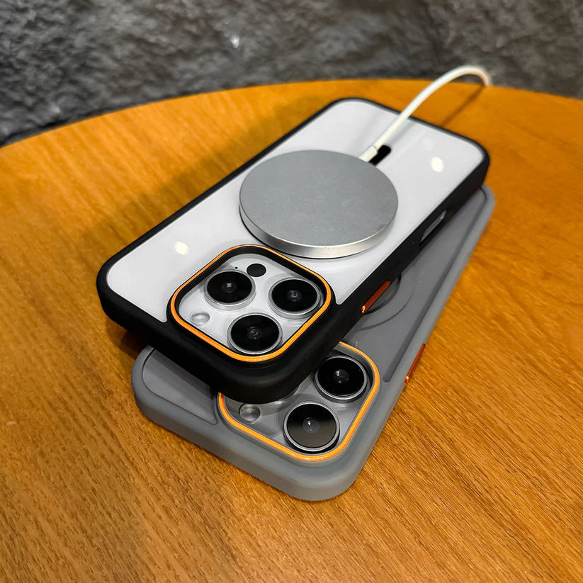 Clear Magnetic MagSafe Case with Colored Bumpers