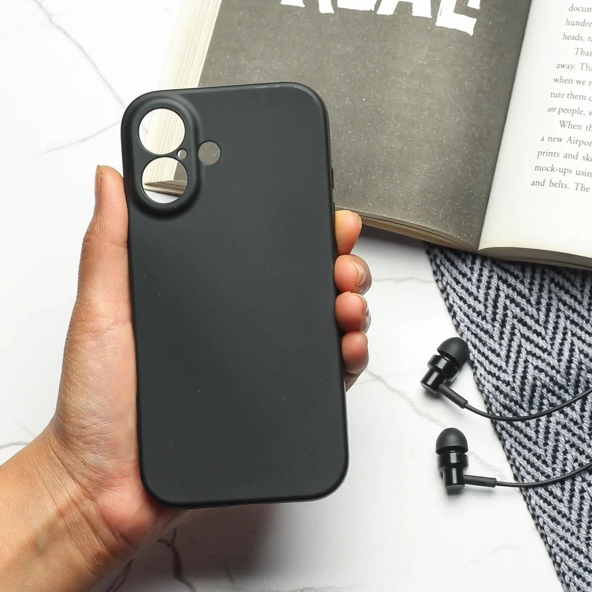 Black Original Camera Safe Silicone Case for Apple iPhone 16