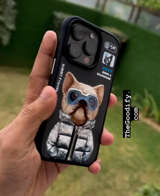 🐾 iPhone 15 Series Nimmy 3D Cool & Cute Embroidery Case Cover