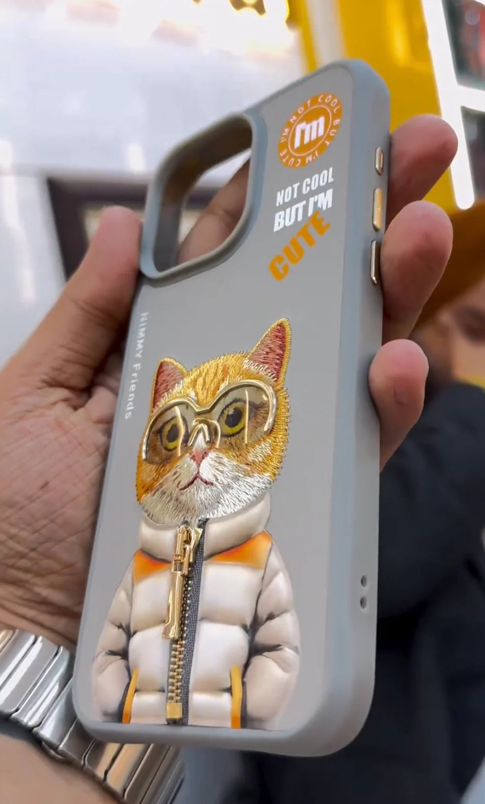🐾 iPhone 15 Series Nimmy 3D Cool & Cute Embroidery Case Cover