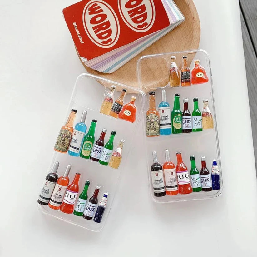 3D Mini Bottle Transparent Shockproof iPhone Case