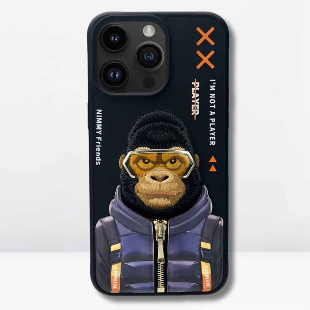 🐾 iPhone 15 Series Nimmy 3D Cool & Cute Embroidery Case Cover