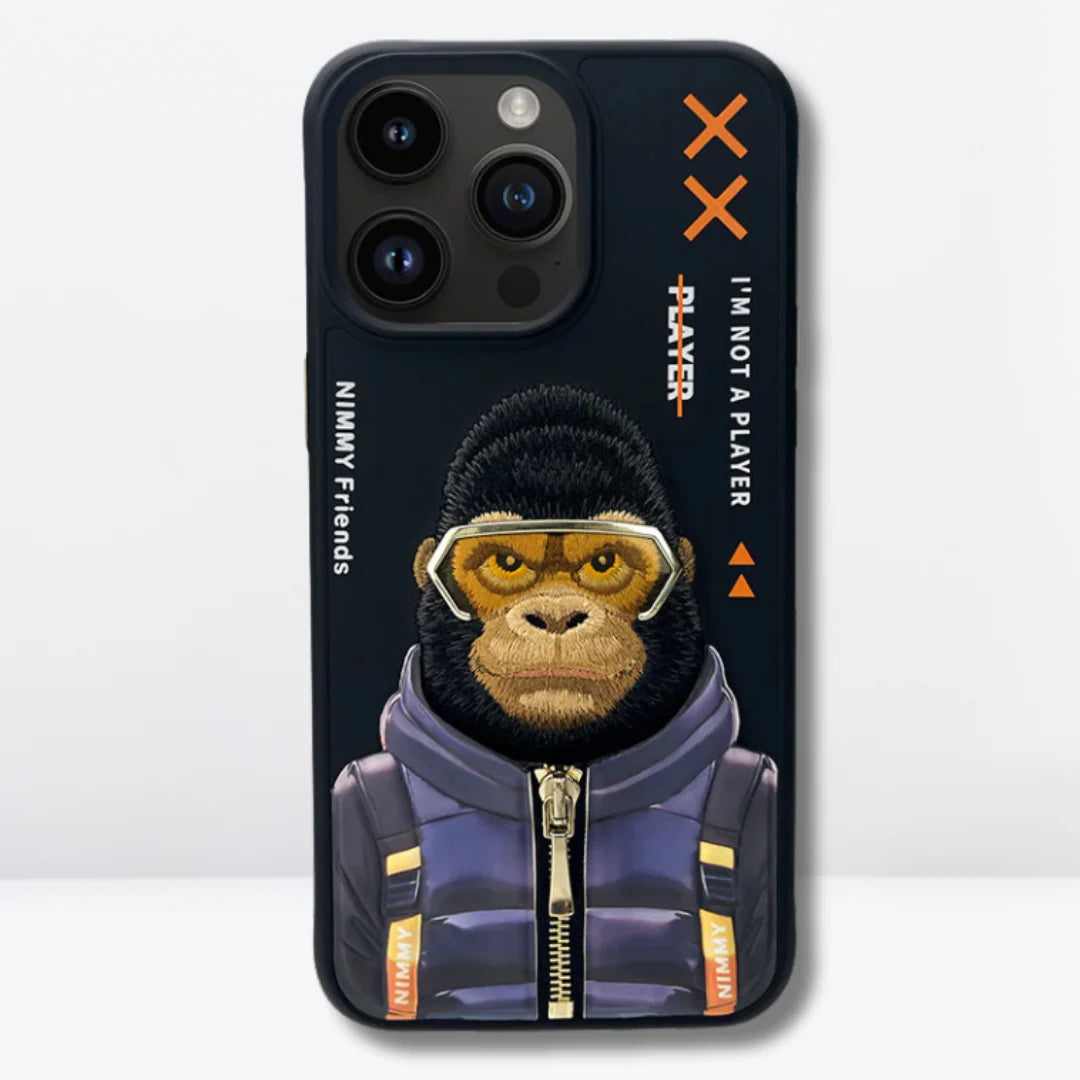 🐾 iPhone 15 Series Nimmy 3D Cool & Cute Embroidery Case Cover