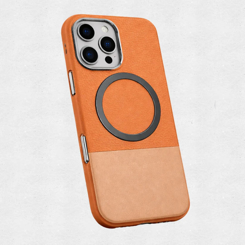 Magnetic Compatible Leather Texture Shockproof Case