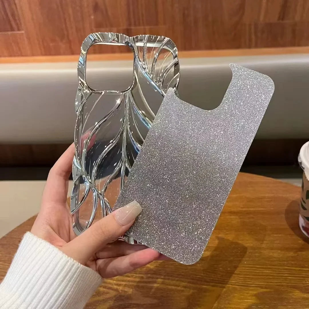 iPhone 14 Series Luxury Electroplated Leaf Case