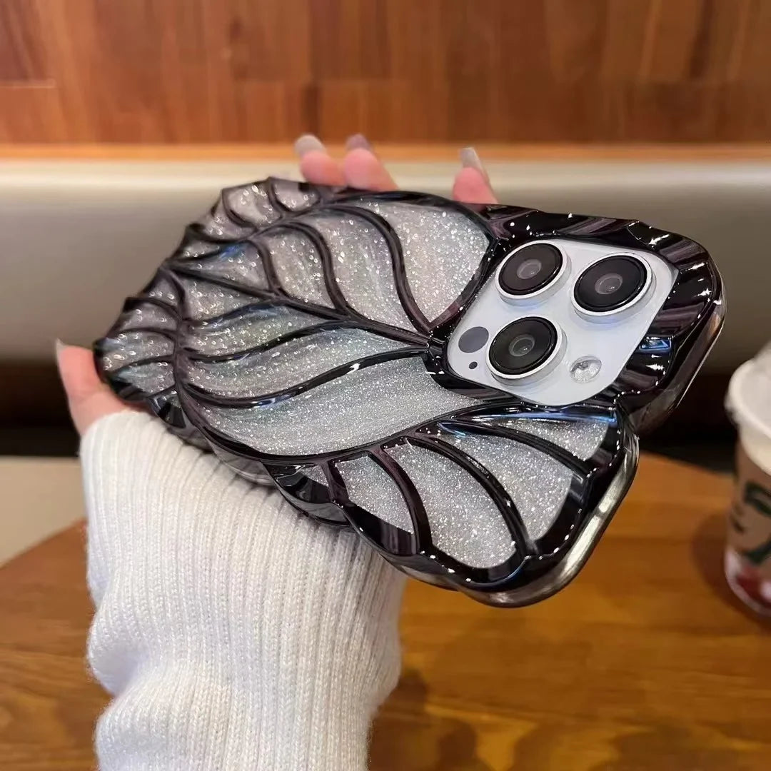 iPhone 14 Series Luxury Electroplated Leaf Case