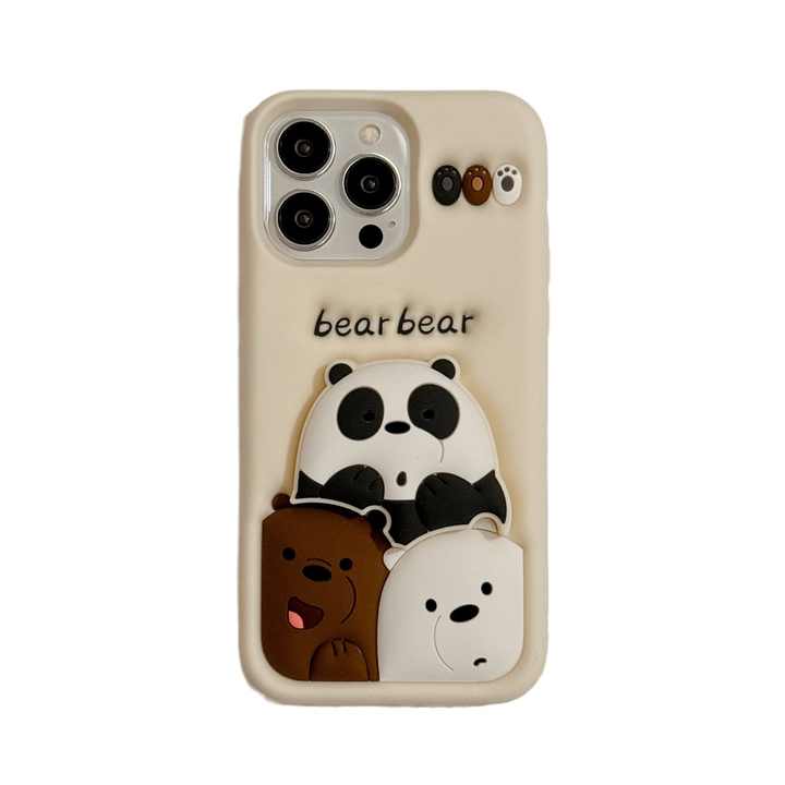 3D Cartoon Kawaii Chubby Panda Bear iPhone Case