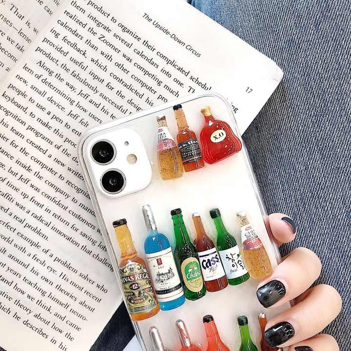 3D Mini Bottle Transparent Shockproof iPhone Case