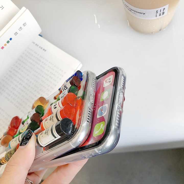 3D Mini Bottle Transparent Shockproof iPhone Case