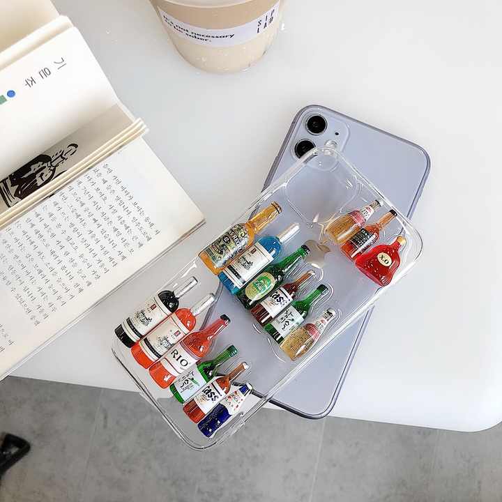 3D Mini Bottle Transparent Shockproof iPhone Case