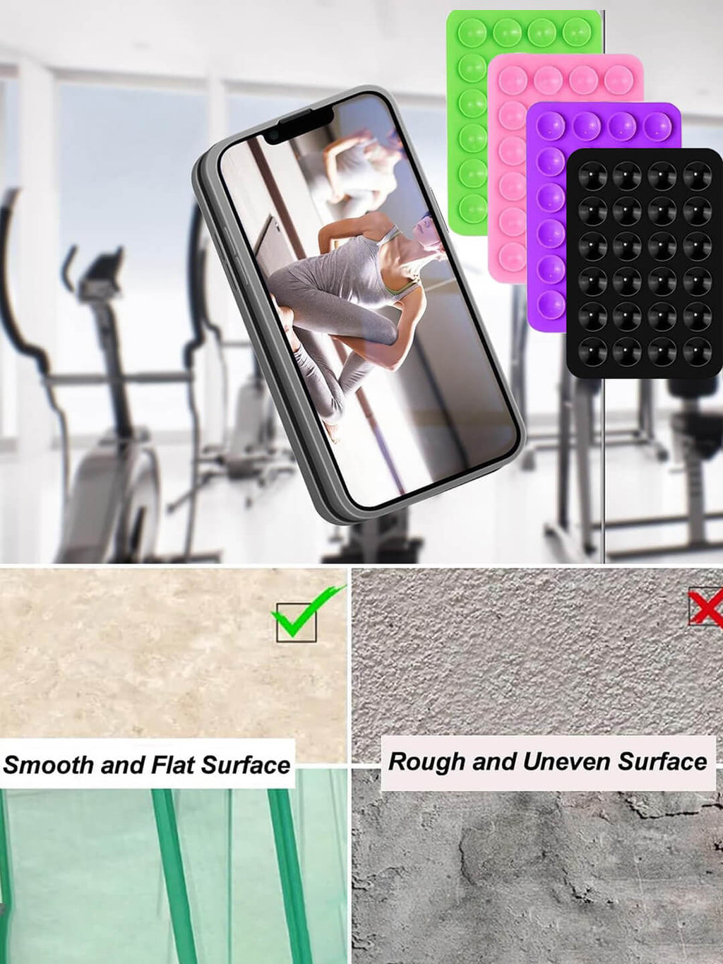 Silicone Sticky Grip Phone Holder (Multicolor)