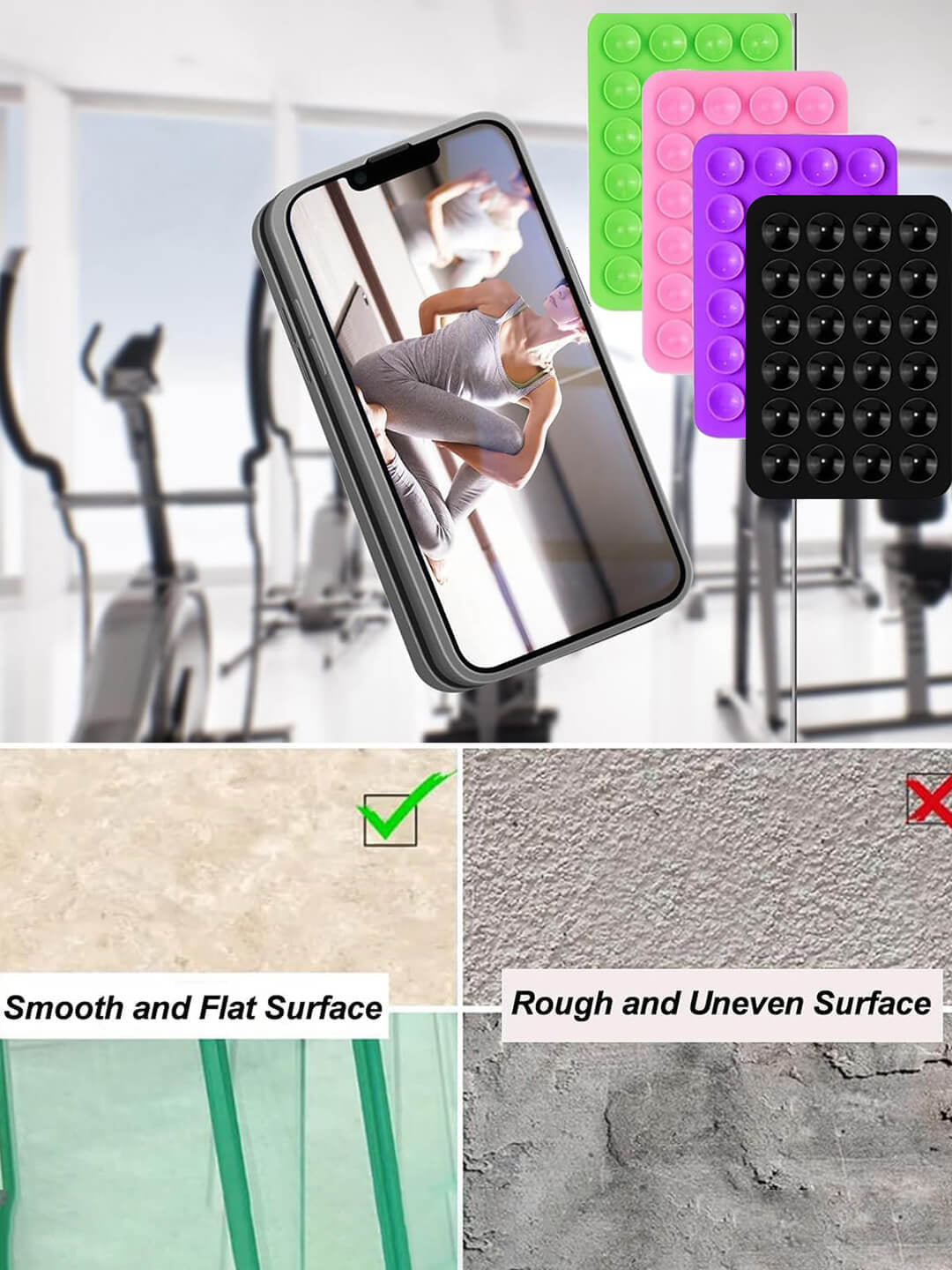 Silicone Sticky Grip Phone Holder (Multicolor)