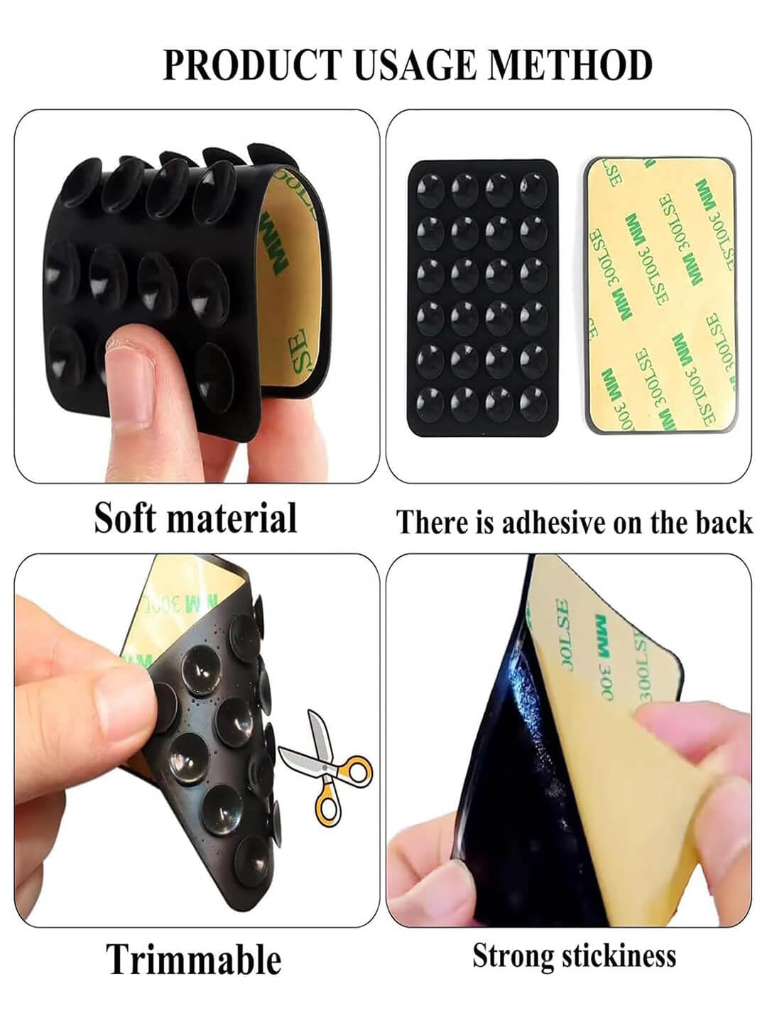 Silicone Sticky Grip Phone Holder (Multicolor)