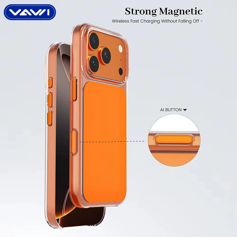 Crystal Color MagSafe Case with Camera Button (Apple Logo)