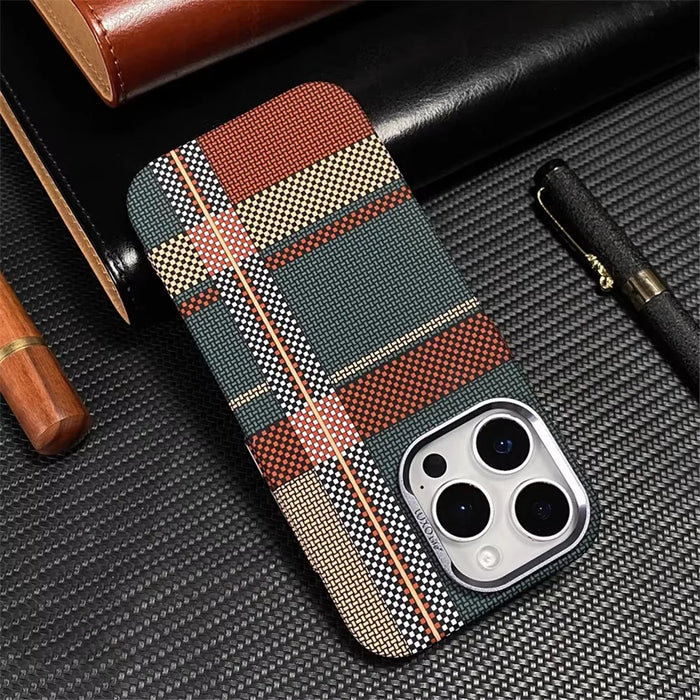 Ultra Thin Carbon Fiber Pattern Metal Lens Hard Case