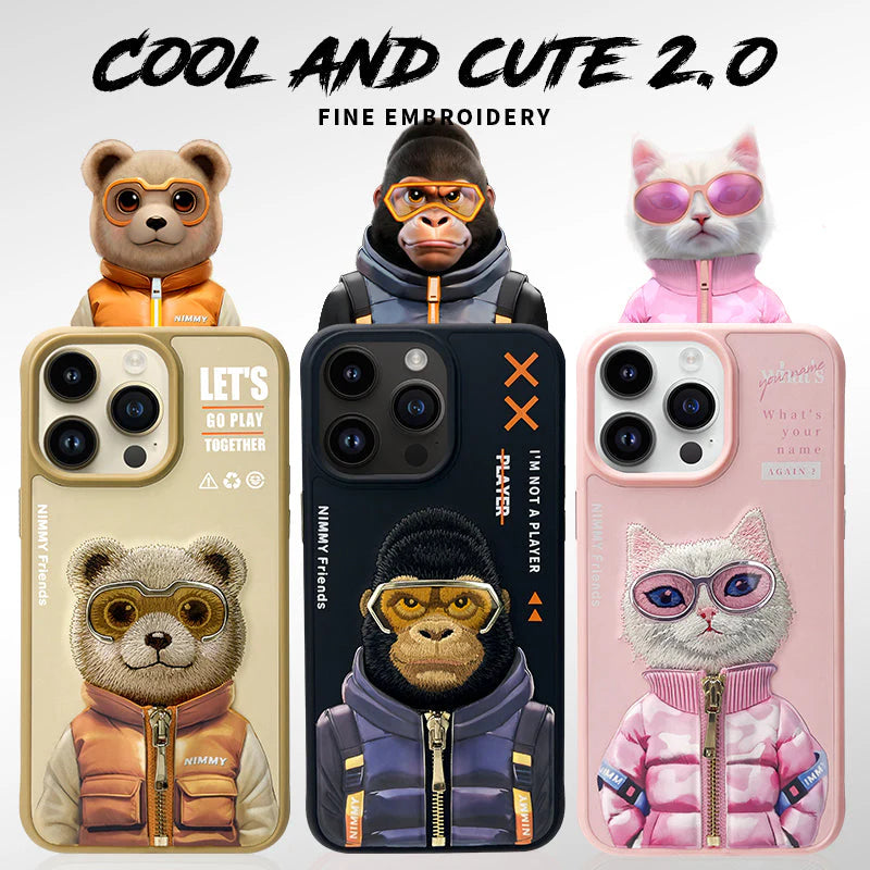 Nimmy Official 3D Cool & Cute Embroidery Case Cover for iPhone 15 Series