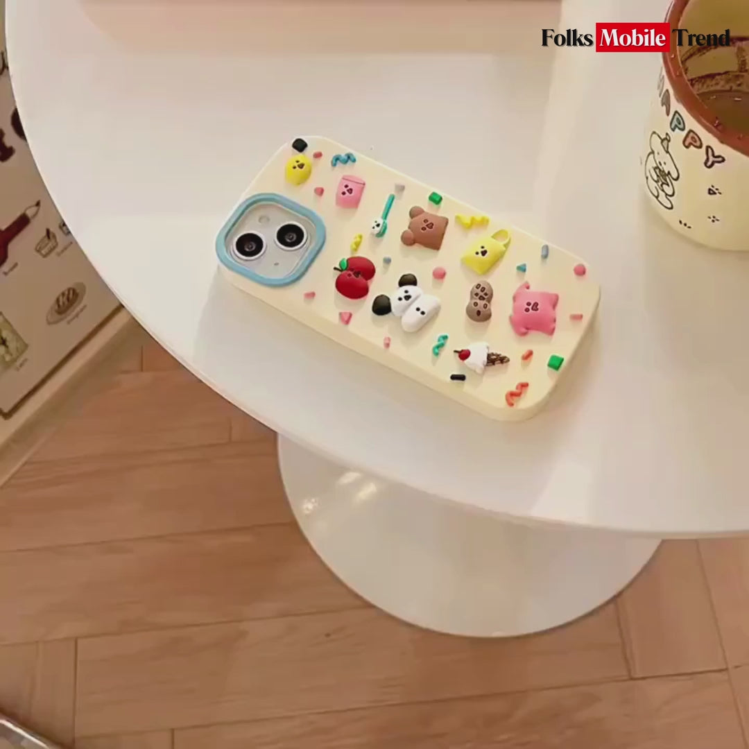 Cute Kawaii Mini Sticker Silicone Protective Case